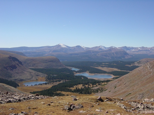 View from North Pole Pass looking down to Fox Lakes
