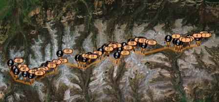 My Spot tracking from North Pole Pass to Hayden Pass (last 58 miles)