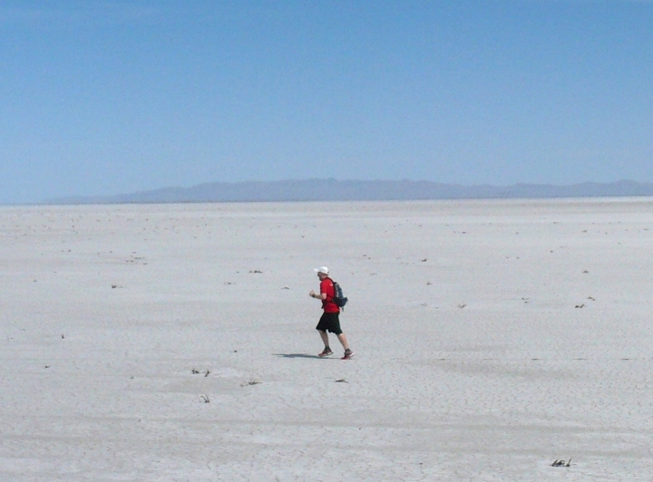 Kevin out on the salt mud flats