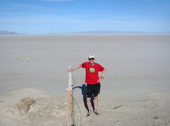 Me at the boundary fence of the dike