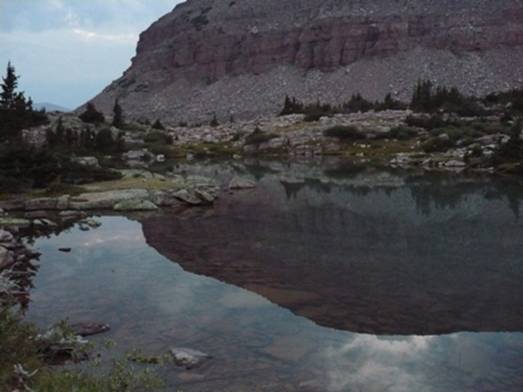 Small lake near the base of Mount Loveina.  I was there at midnight.